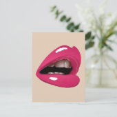 CARTE POSTALE ROSE LIPS MOUTH KISS (Debout devant)