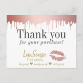 Carte Postale Rose LipSense Distributor Gold Dripping Merci (Devant)