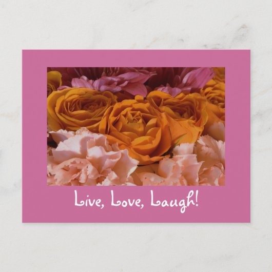 Carte postale rose - Live, Love, Lauder (Devant)