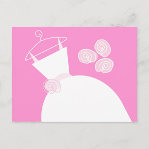 Carte postale rose mariage horizontale