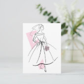 Carte postale Rose mariée (Debout devant)