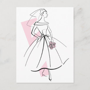Carte postale Rose mariée