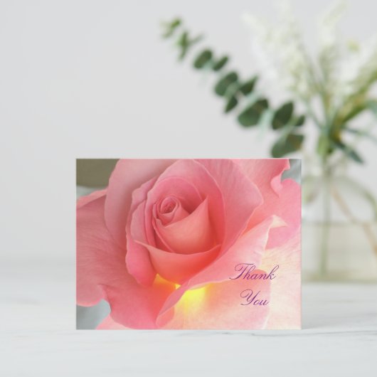 Carte Postale rose Merci (Debout devant)