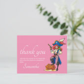 Carte postale rose Merci pirate (Debout devant)