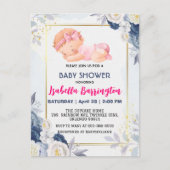 Carte Postale Rose mignonne bébé fille Rose fleurs baby shower e (Devant)