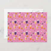 Carte postale rose Mixte Boissons (Devant / Derrière)