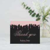 Carte Postale Rose moderne Gold Driving Beauté Salon Merci (Debout devant)