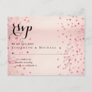 Carte Postale Rose moderne Gold tendance Mariage budget