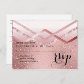 Carte Postale Rose moderne Gold tendance Mariage budget (Devant / Derrière)