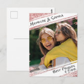 Carte Postale Rose moderne Parties scintillant or et photo BBF m (Devant / Derrière)