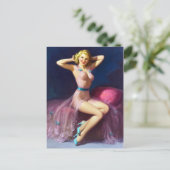 Carte Postale Rose Nighty Pin Up (Debout devant)