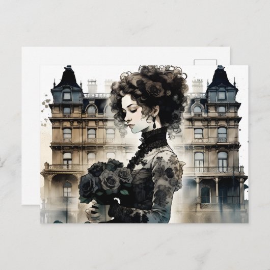 Carte postale Rose noire (Devant / Derrière)