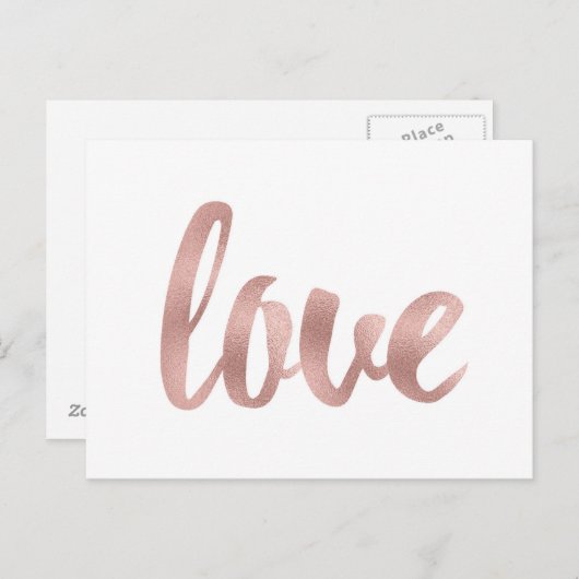 Carte postale rose or (Devant / Derrière)