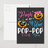Carte Postale Rose ou Bleu Pop-Pop T'aime Citrouille Bébé (Devant / Derrière)