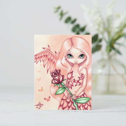 Carte postale "Rose pâle" (Debout devant)