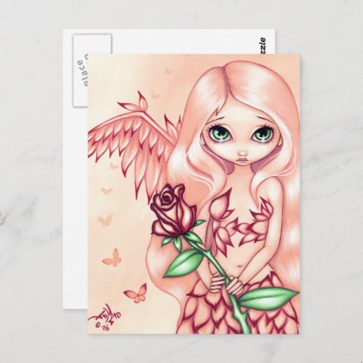 Carte postale "Rose pâle" (Devant / Derrière)