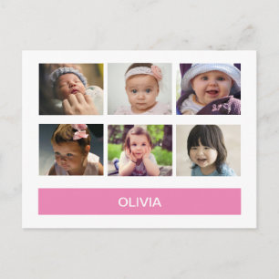 Carte Postale Rose Pâle Personnalisé avec Photo – Personnalisé