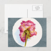 CARTE POSTALE ROSE PARCHÉ (Devant / Derrière)