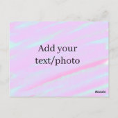 Carte Postale Rose pastel vert ajouter une photo texte aquarelle (Dos)