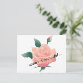 Carte Postale Rose (Pêche) - Belle nature (Debout devant)