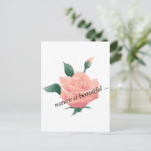 Carte Postale Rose (Pêche) - Belle nature (Debout devant)
