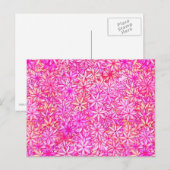 Carte Postale rose, pêche, orchidée et fleurs de corail (Devant / Derrière)