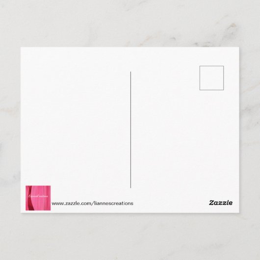 CARTE POSTALE ROSE PEONIES (Dos)