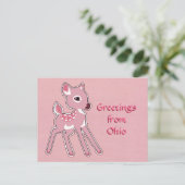 Carte postale rose personnalisée (Debout devant)