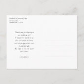 Carte Postale Rose photo moderne simple Mariage Merci or (Dos)