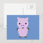 Carte Postale Rose Piggy (Devant / Derrière)