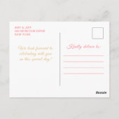 Carte Postale Rose Pink Princesse Fleurie Quinceañera (Dos)