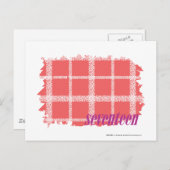 Carte Postale Rose plaid 2 (Devant / Derrière)