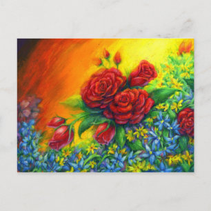 Carte Postale Rose Plumage