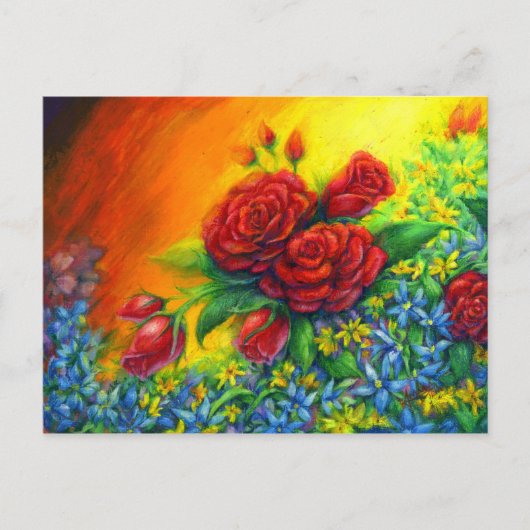 Carte Postale Rose Plumage (Devant)