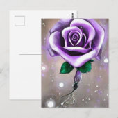 Carte Postale Rose Pourpre Simple (Devant / Derrière)