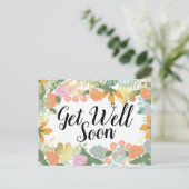 Carte Postale Rose Printemps Fleur Clover Se Bien Bientôt (Debout devant)