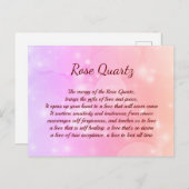Carte postale rose Quartz Crystal (Devant / Derrière)