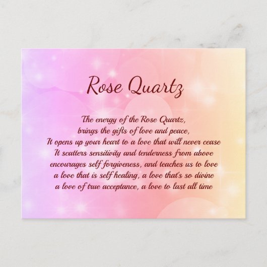 Carte postale rose Quartz Crystal (Devant)