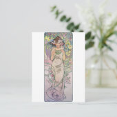 Carte Postale Rose (Quatre Fleurs), Alphonse Mucha (Debout devant)