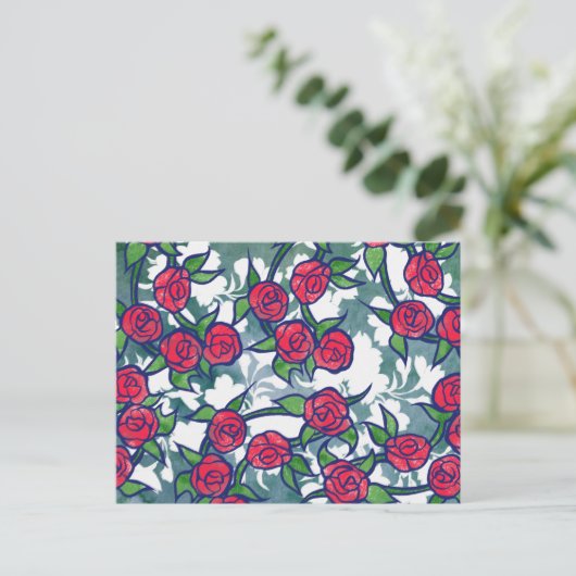 Carte Postale Rose rétro (Debout devant)