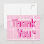 Carte Postale Rose Rétro Merci  (Devant / Derrière)