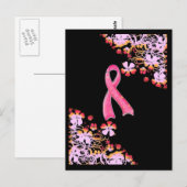 Carte postale rose Ribbon (Devant / Derrière)