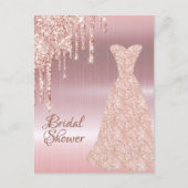 Carte Postale Rose robe or parties scintillant douche nuptiale i (Devant)