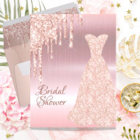 Rose robe or parties scintillant douche nuptiale i