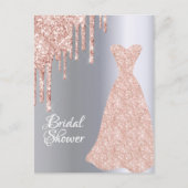 Carte Postale Rose robe or parties scintillant douche nuptiale i (Devant)