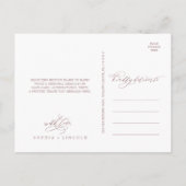 Carte postale Rose romantique Gold Calligraphy Mer (Dos)