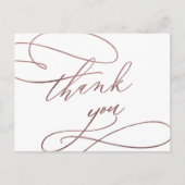 Carte postale Rose romantique Gold Calligraphy Mer (Devant)