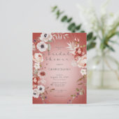 Carte Postale Rose romantique Rose Floral Douche nuptiale Invita (Debout devant)