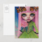 Carte Postale Rose rose cheveux Blythe fan art (Devant / Derrière)