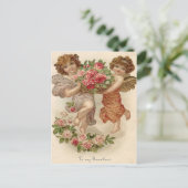 Carte Postale Rose Rose de panier mignon Cherub Angel (Debout devant)